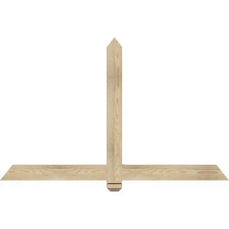Ekena Millwork Eugene Rough Sawn Timber Gable Bracket, Douglas Fir, 60"W x 38"H x 2"D x 4"F, 15/12 Pitch GBW060X38X0204EUG00RDF